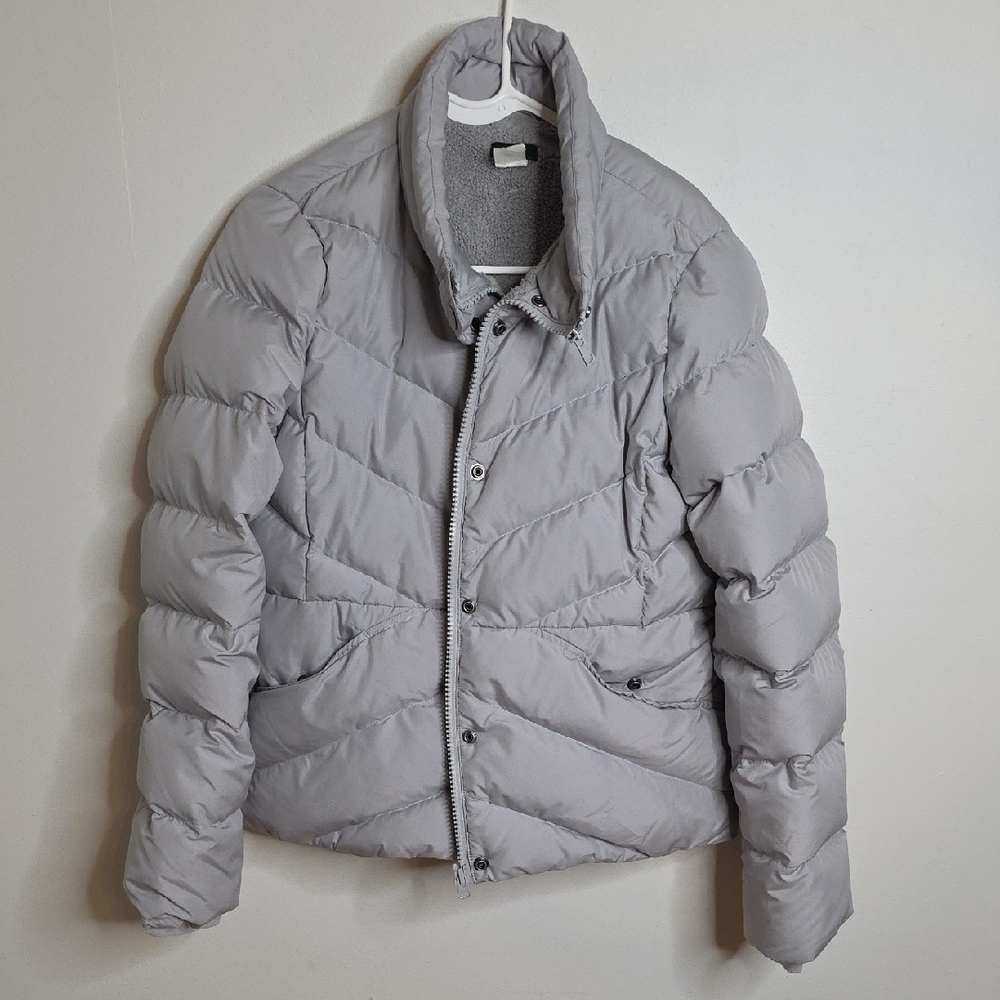 Medium Jcrew Women's Light Gray Down Puffer Jacket